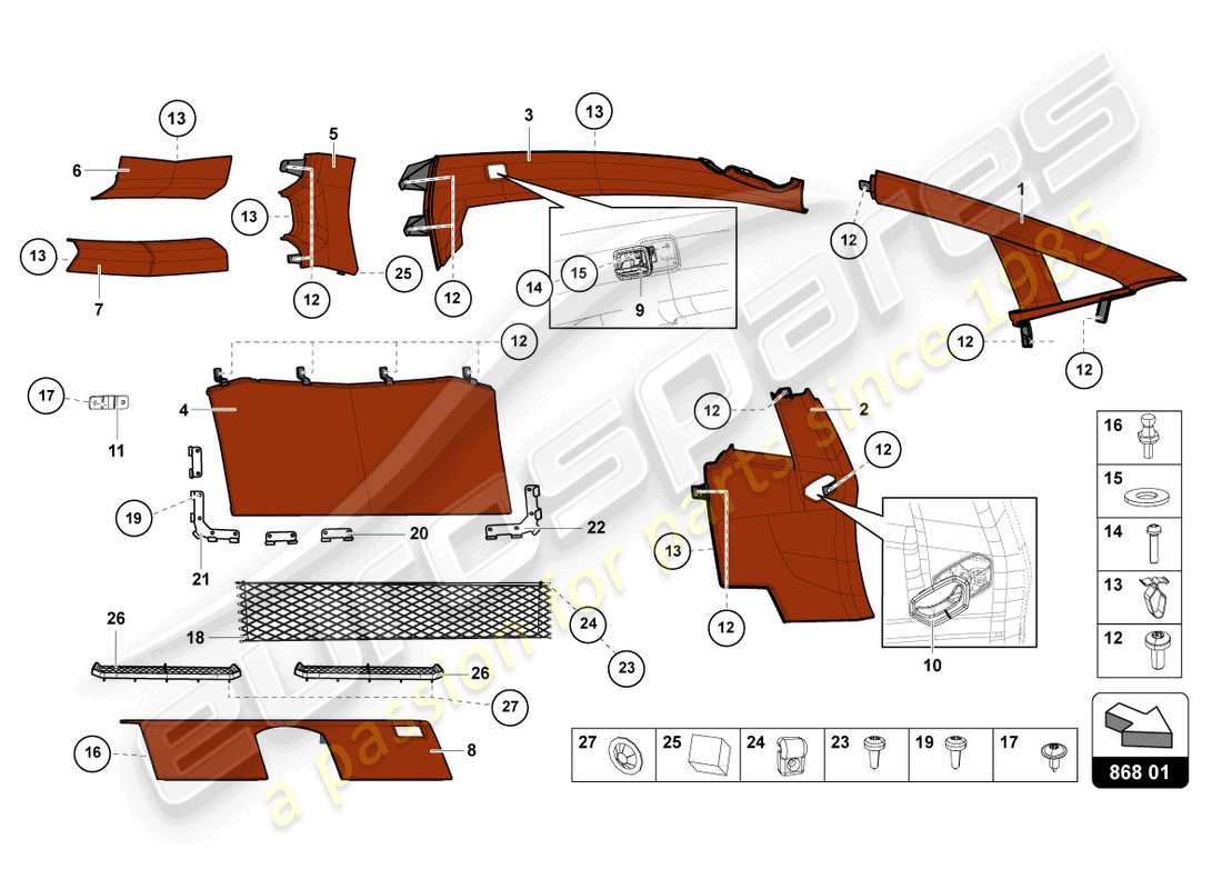 lamborghini lp740-4 s coupe (2020) interior decor part diagram