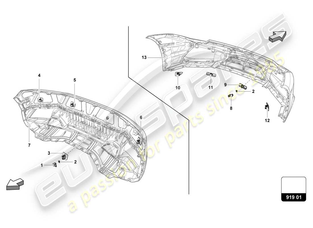 lamborghini 2019 (lp580-2 coupe) sensors center part diagram
