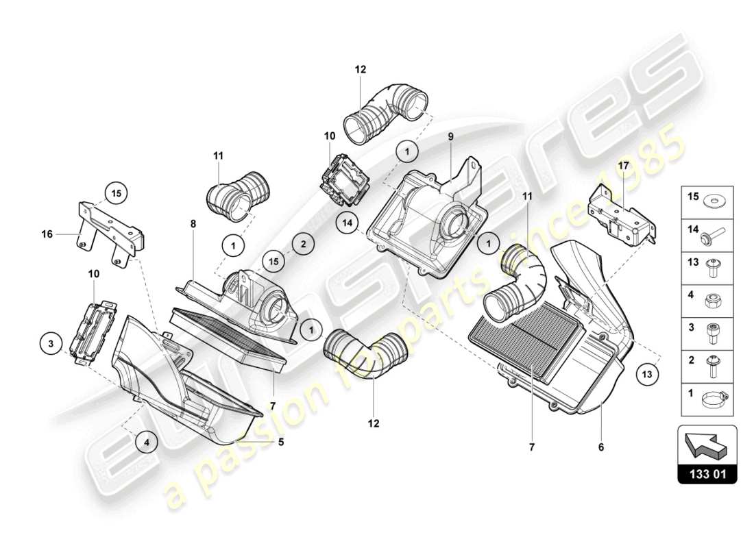 lamborghini 2017 (lp750-4 sv coupe) air filter part diagram