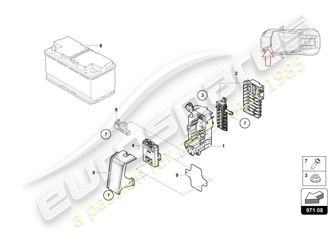 lamborghini lp580-2 spyder (2018) fuse box part diagram