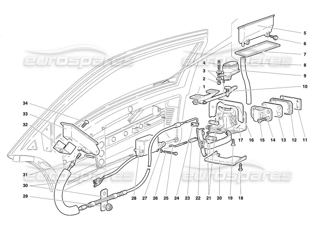 lamborghini diablo se30 (1995) doors parts diagram