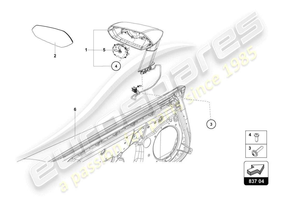 lamborghini lp720-4 coupe 50 (2014) exterior mirror parts diagram