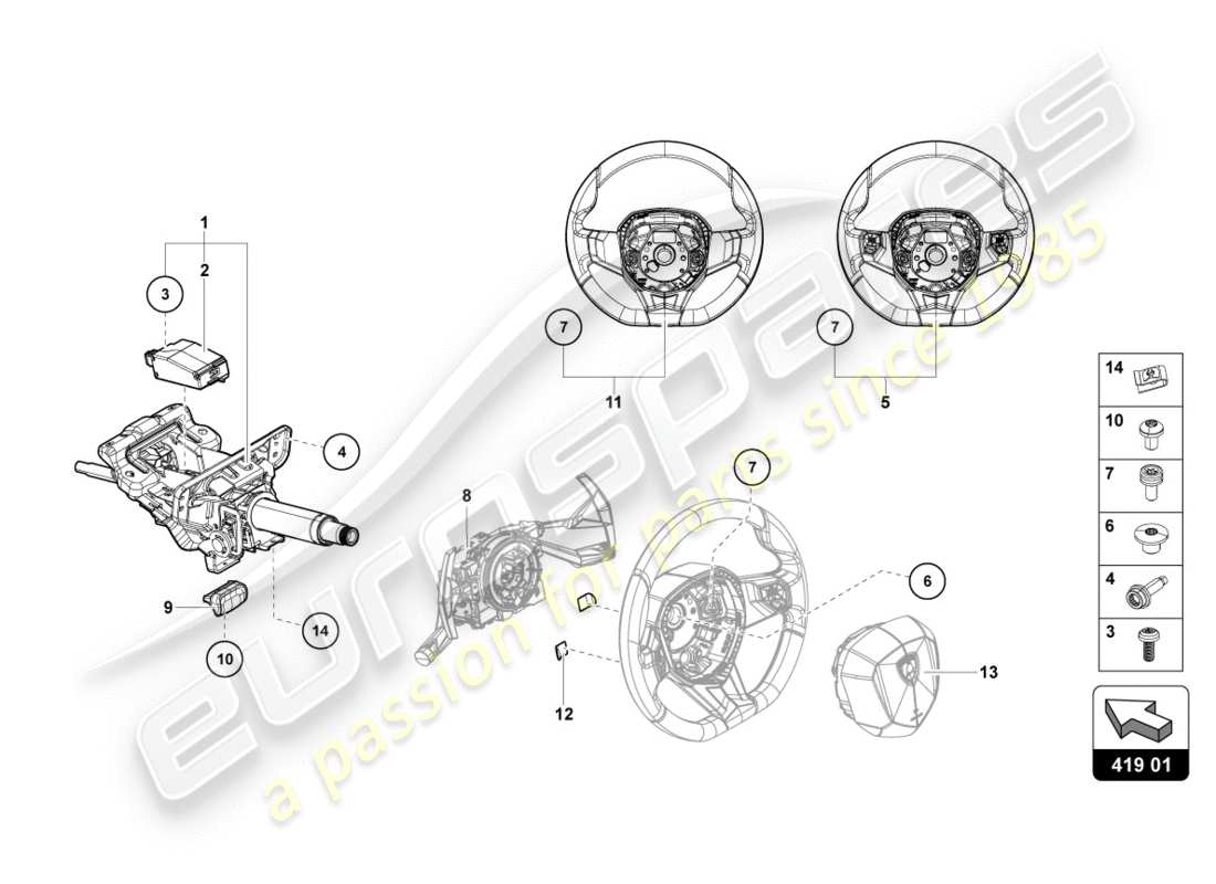 lamborghini 2012 (lp700-4 coupe)) steering system part diagram