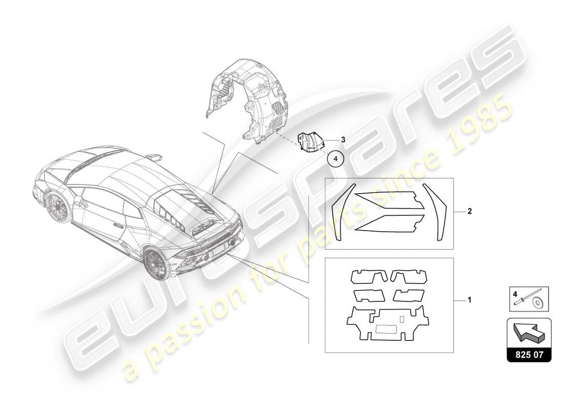 lamborghini 2020 (evo coupe 2wd) heat insulation (self part diagram
