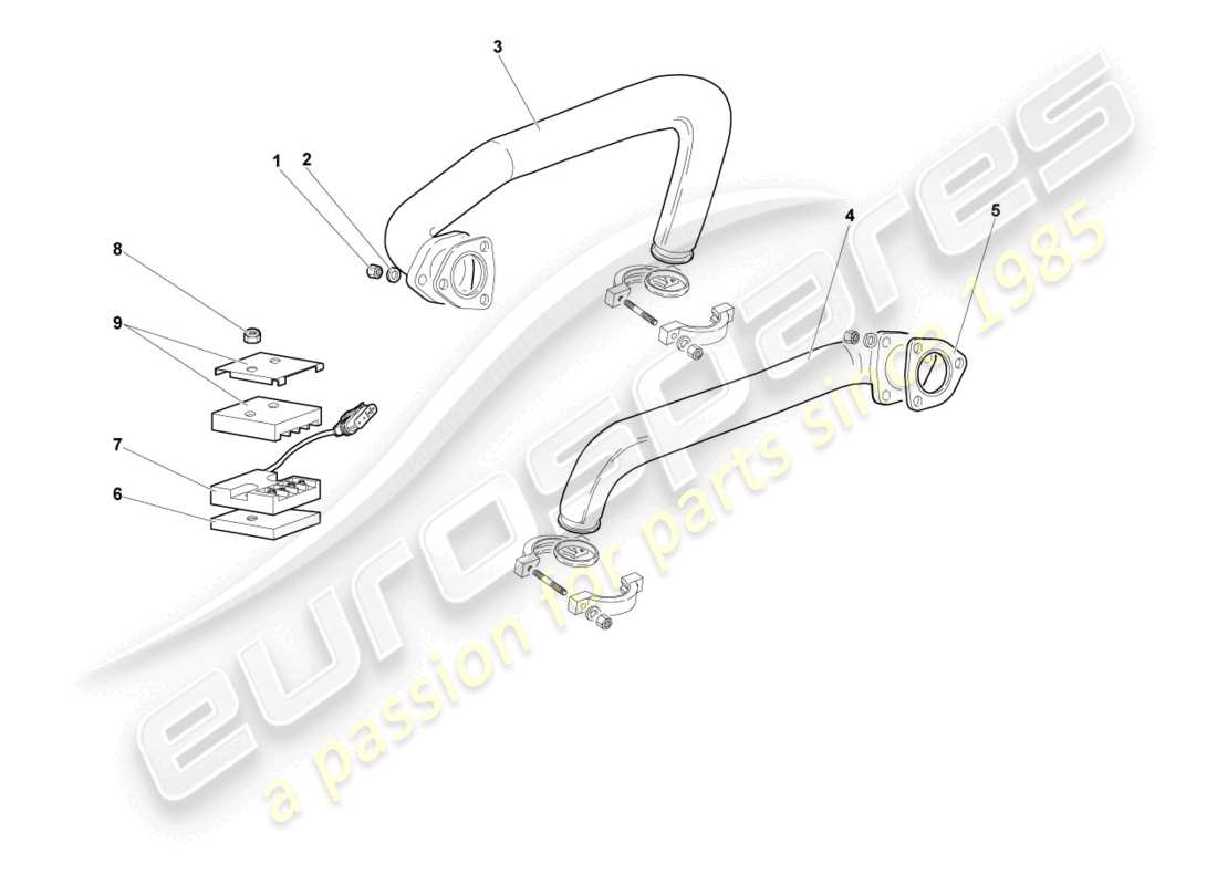 lamborghini murcielago coupe (2005) exhaust system part diagram