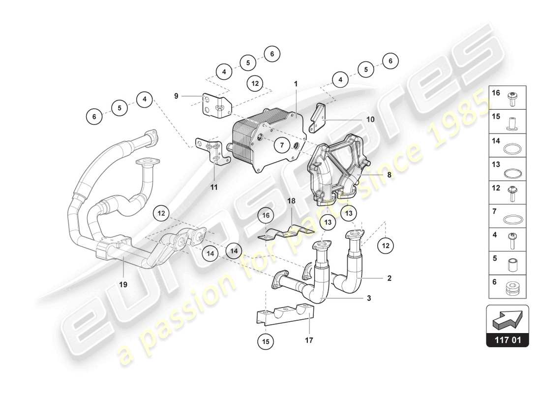 lamborghini lp770-4 svj roadster (2020) oil cooler part diagram