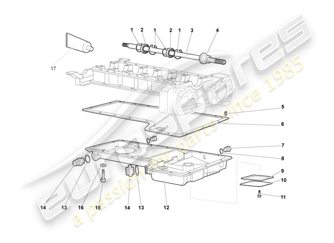 lamborghini murcielago coupe (2002) oil sump part diagram