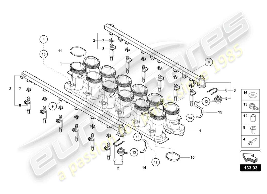 lamborghini lp740-4 s roadster (2020) intake manifold part diagram