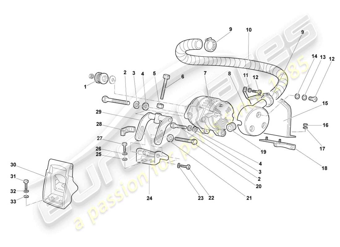 lamborghini murcielago coupe (2002) alternator part diagram