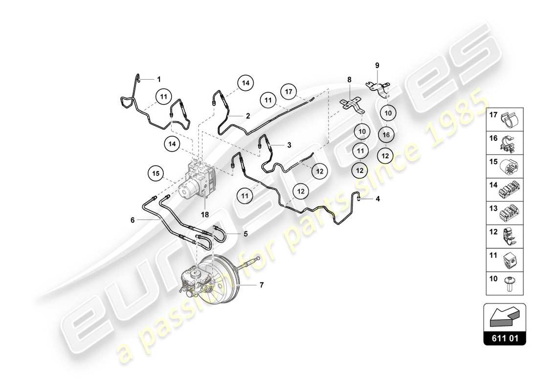 lamborghini lp580-2 spyder (2019) brake line part diagram