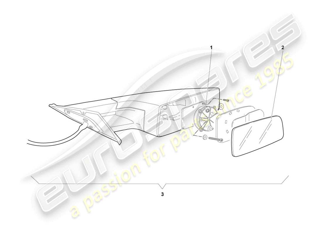 lamborghini murcielago roadster (2005) exterior mirror parts diagram