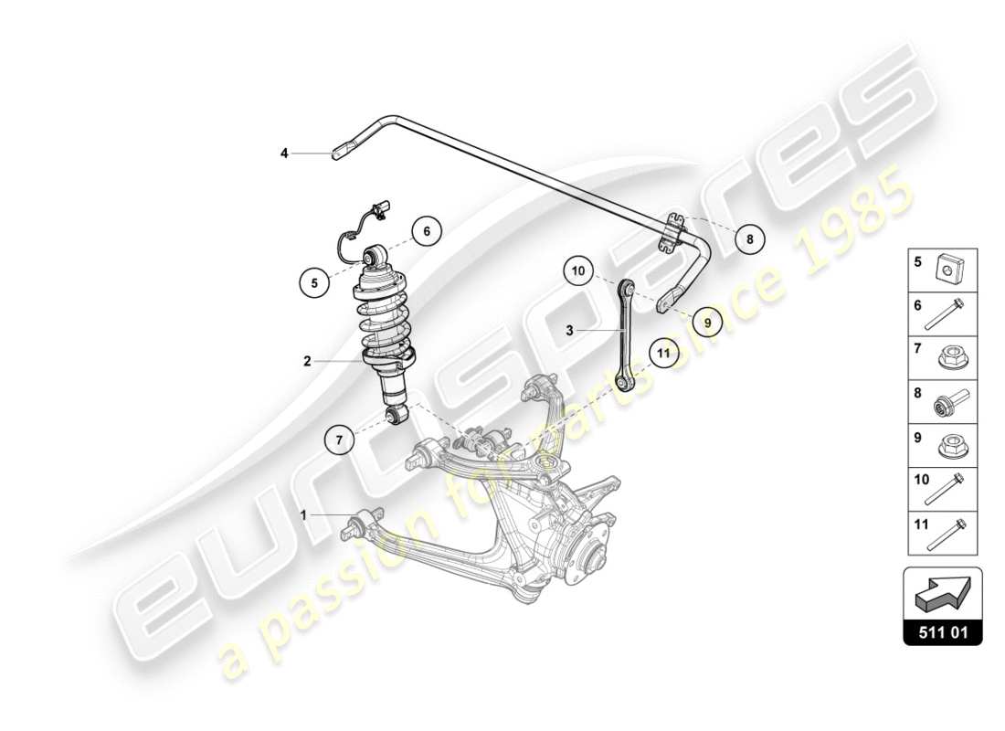 lamborghini lp580-2 coupe (2017) shock absorber part diagram