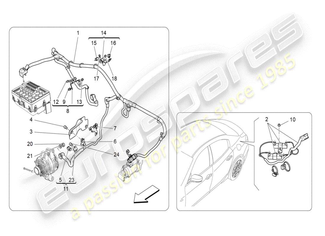 maserati ghibli (2019) main wiring part diagram