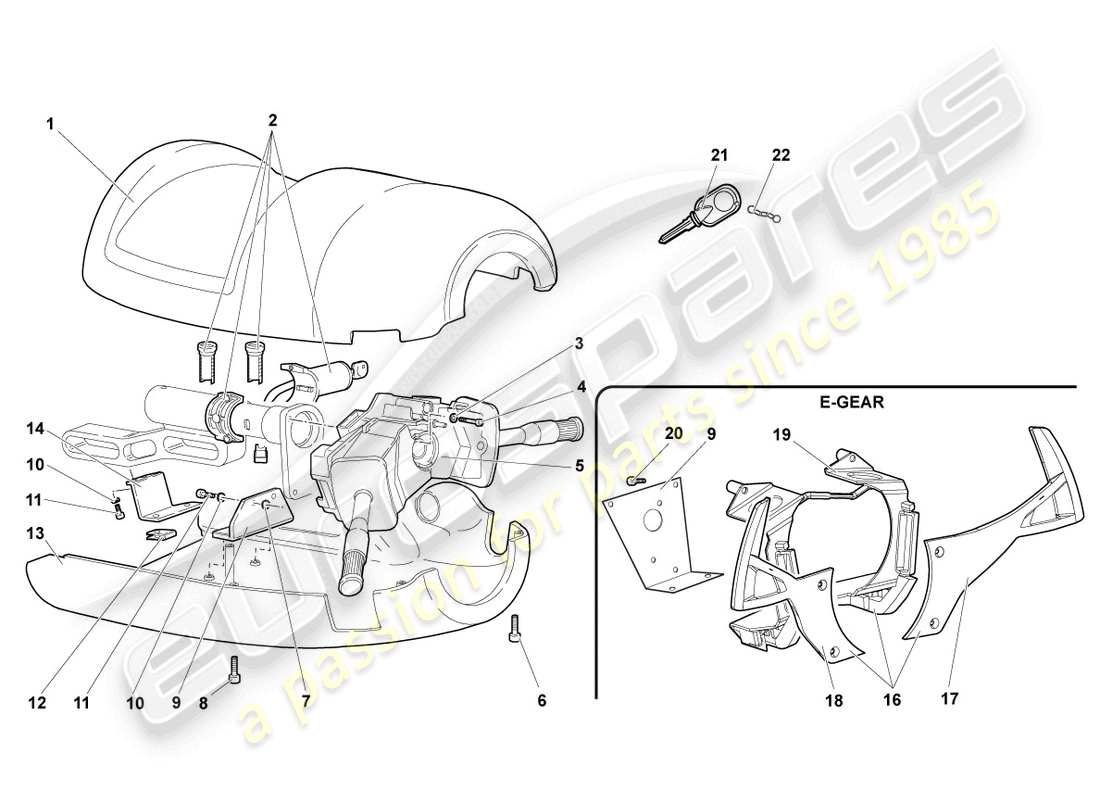 lamborghini murcielago coupe (2002) steering col. combi switch part diagram