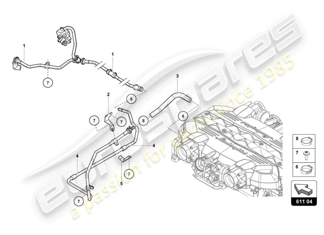 lamborghini 2019 (lp740-4 s coupe) vacuum hoses part diagram