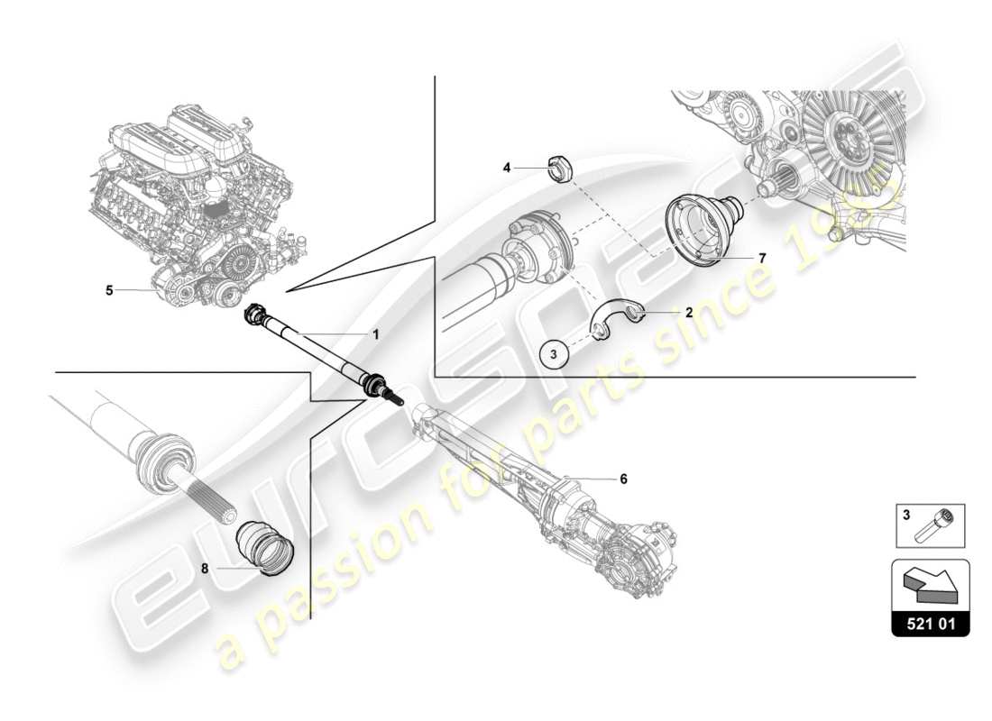lamborghini 2017 (lp610-4 spyder) drive shaft part diagram