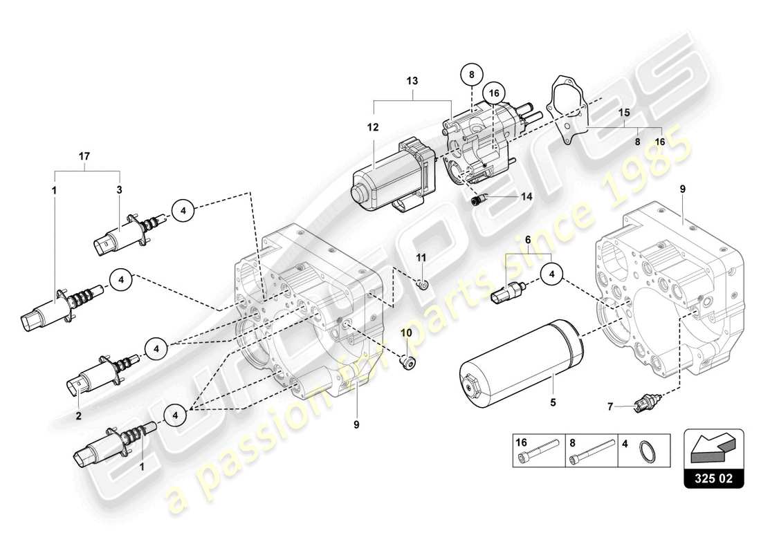 lamborghini 2021 (lp770-4 svj coupe) hydraulics control unit part diagram