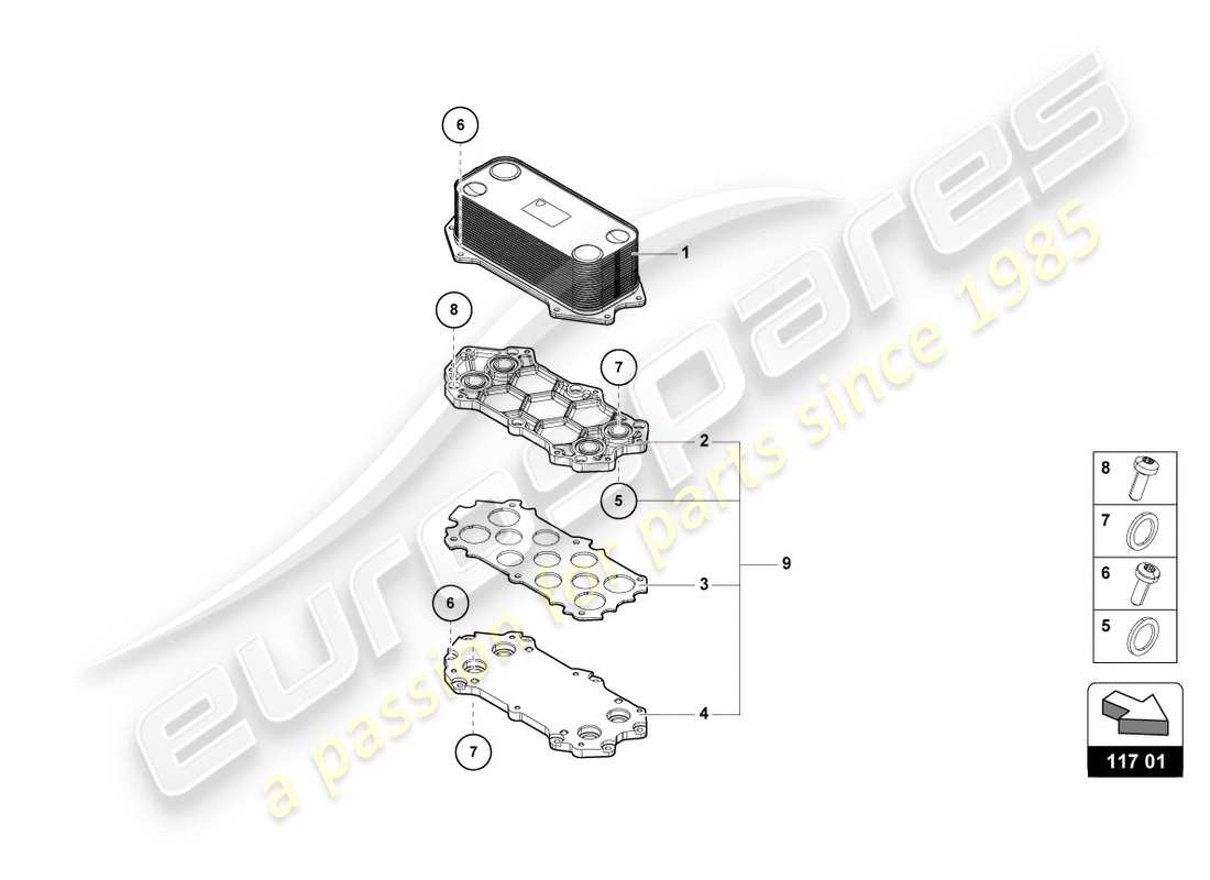 lamborghini 2019 (lp610-4 spyder) gear oil cooler part diagram