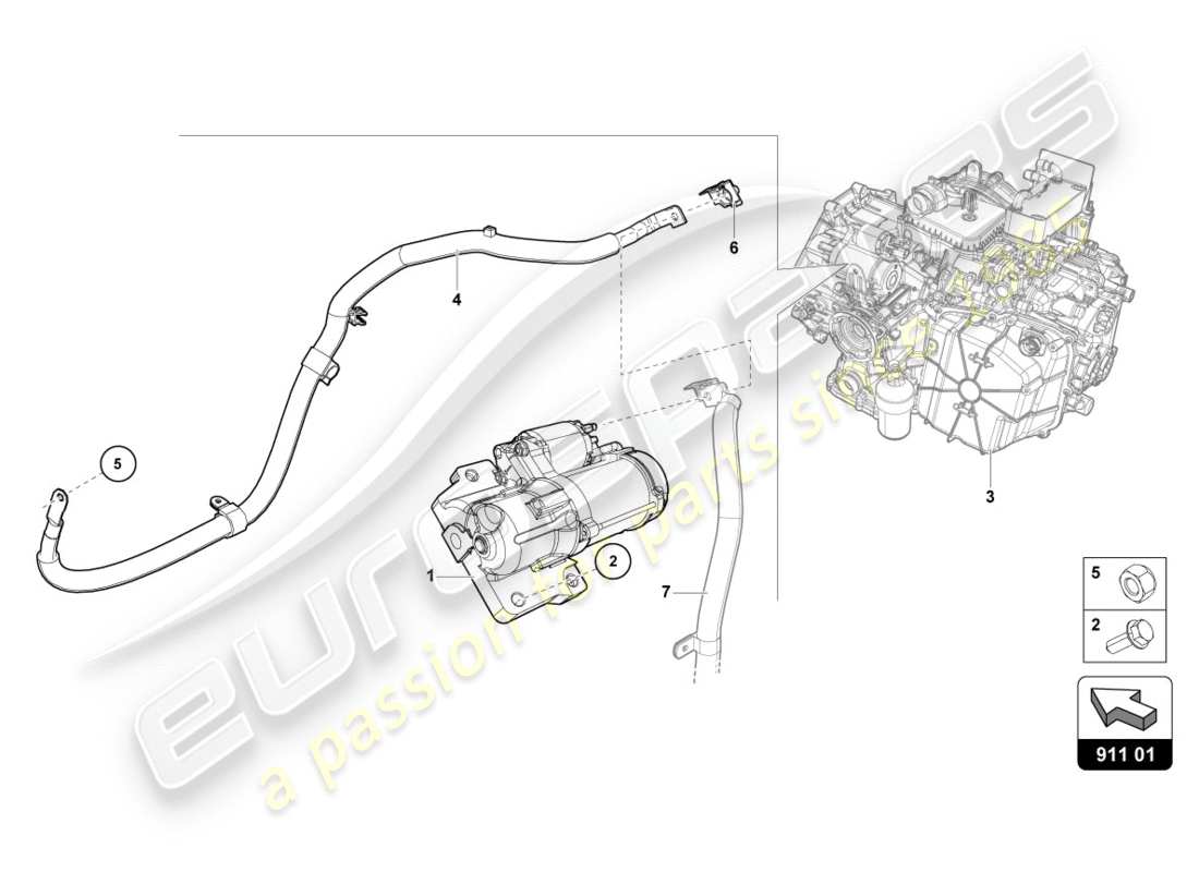 lamborghini 2015 (lp600-4 zhong coupe) starter part diagram