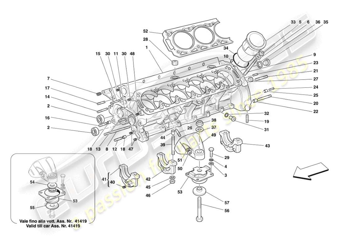 ferrari 456 m gt/m gta crankcase part diagram