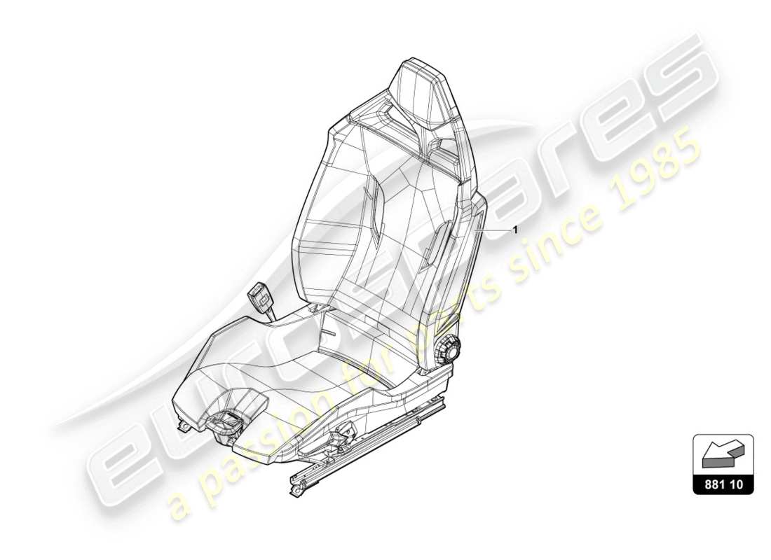 lamborghini evo coupe (2020) seat part diagram