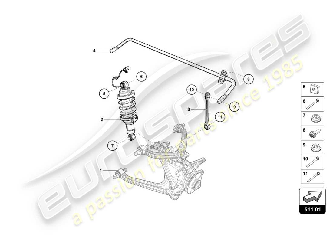 lamborghini 2017 (lp610-4 coupe) shock absorber part diagram
