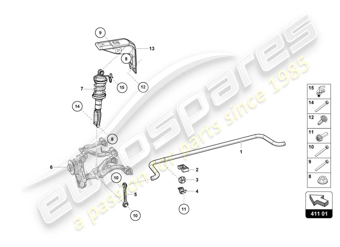 lamborghini lp610-4 avio (2017) shock absorbers front part diagram