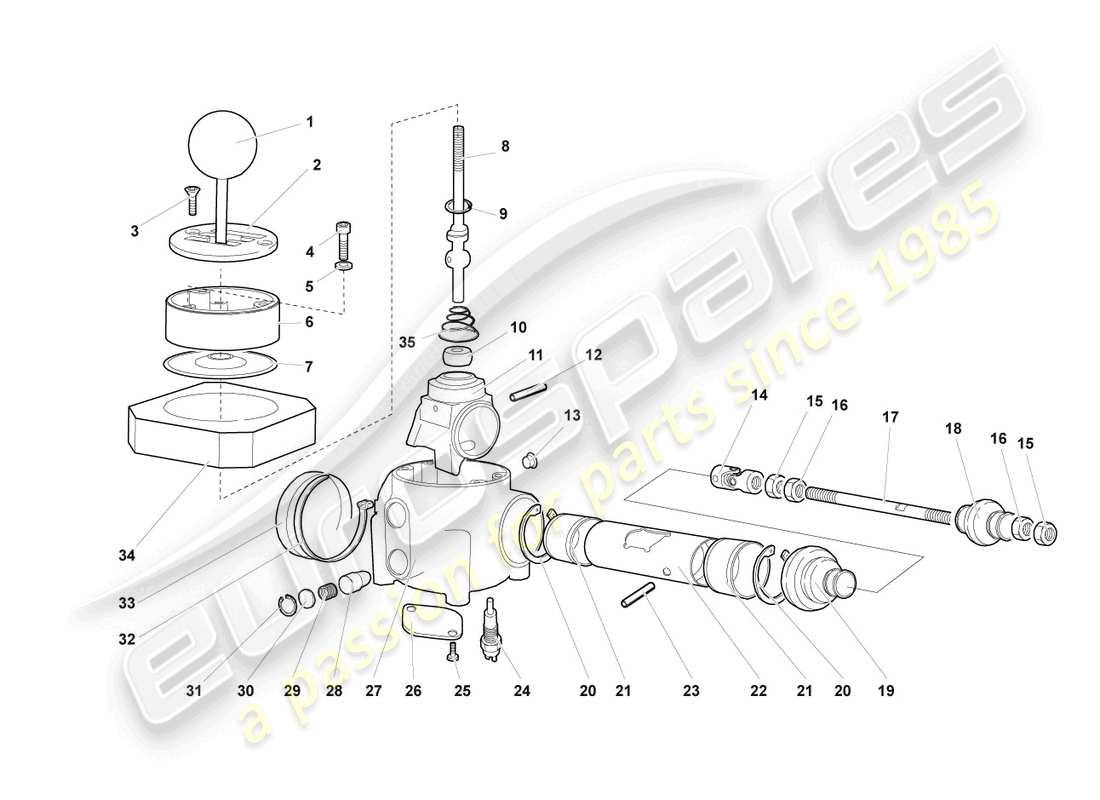 lamborghini murcielago coupe (2005) mounting for shift mechanism part diagram