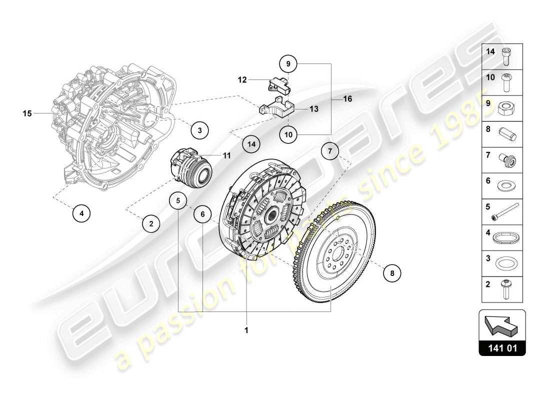 lamborghini lp720-4 coupe 50 (2014) clutch parts diagram