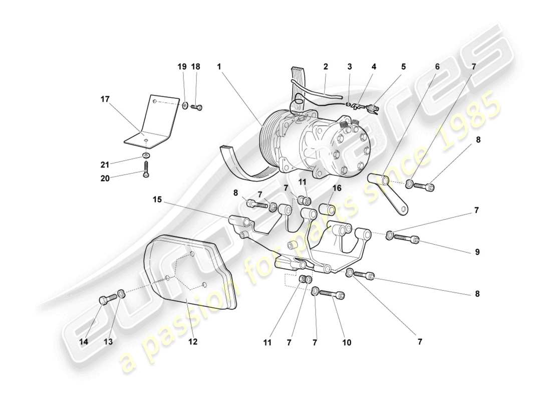 lamborghini murcielago coupe (2002) a/c compressor part diagram