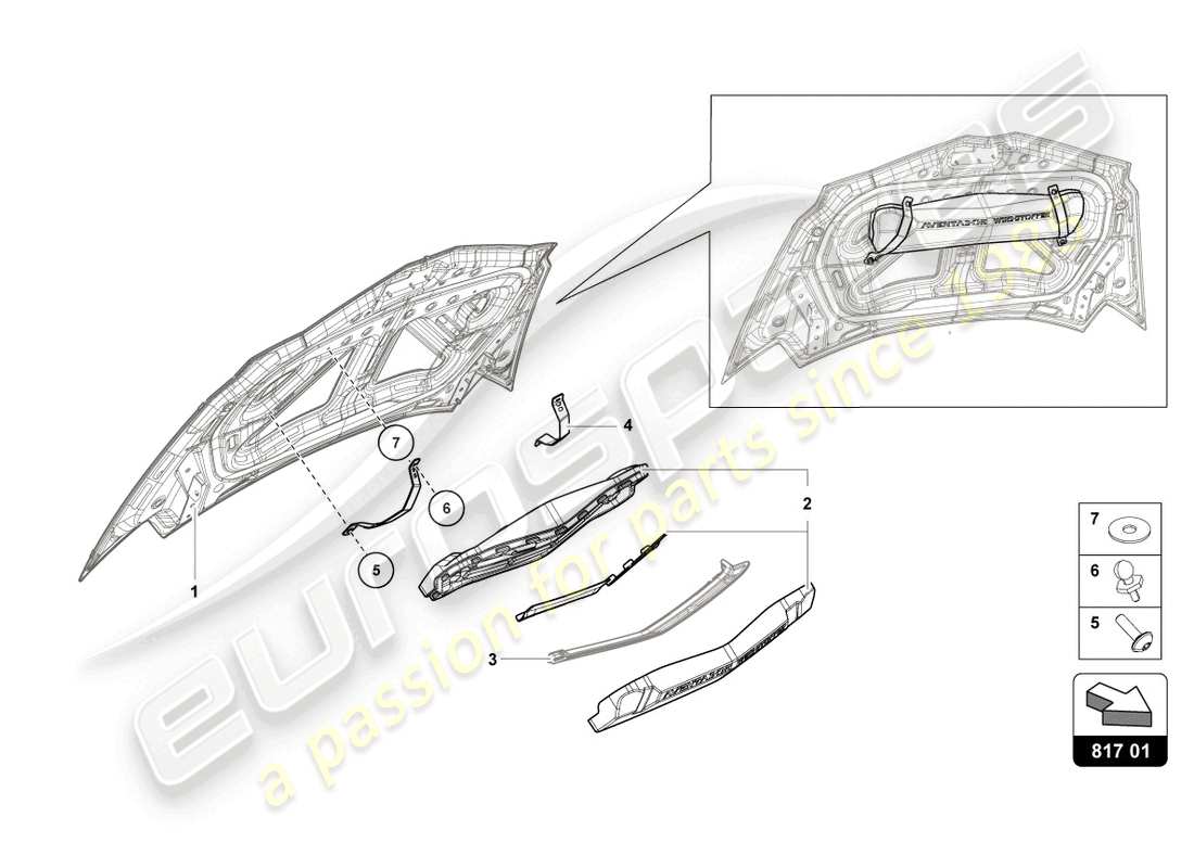 lamborghini lp740-4 s roadster (2019) windbreak parts diagram