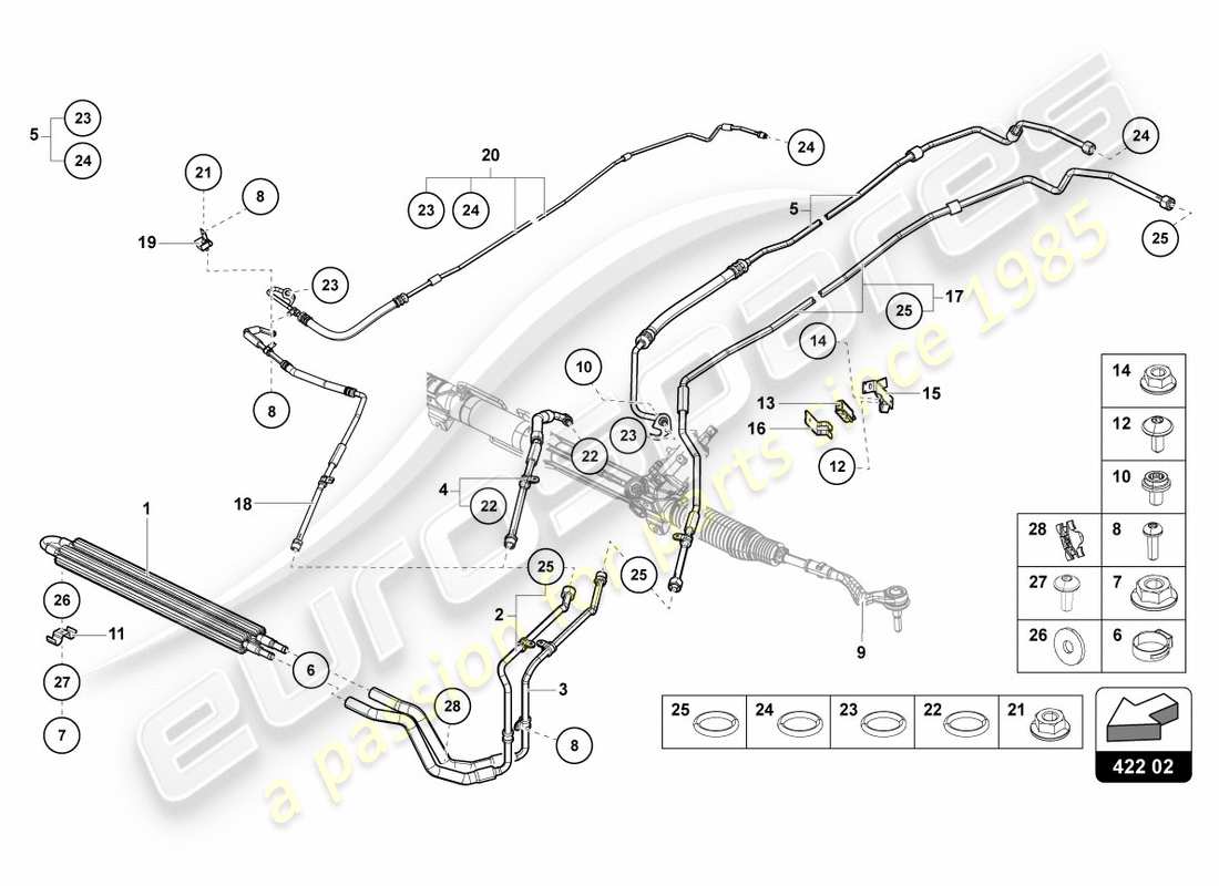 lamborghini centenario roadster (2017) power steering parts diagram