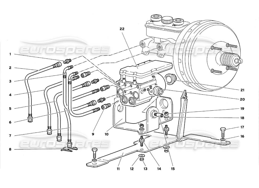 lamborghini diablo gt (1999) electrohydraulic abs ecu parts diagram