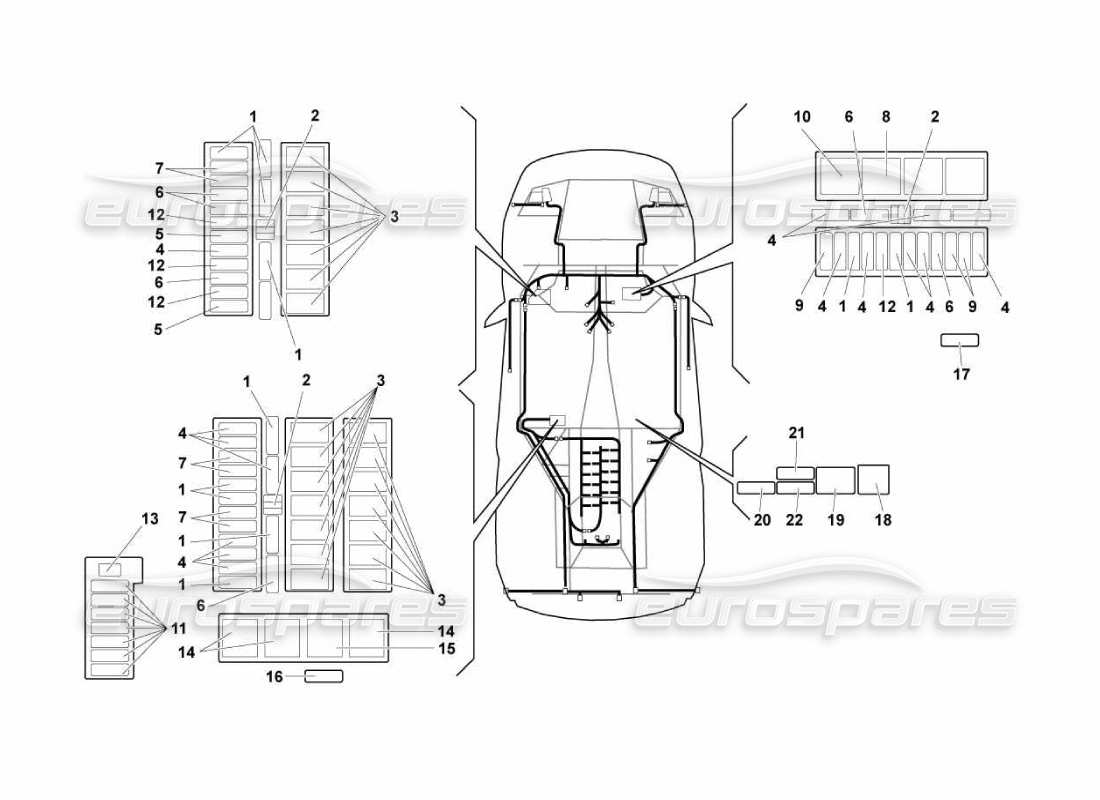 a part diagram from the lamborghini murcielago lp670 parts catalogue