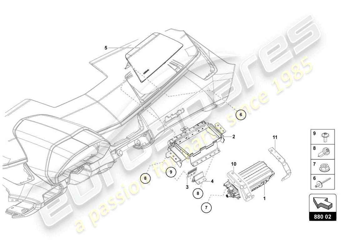 a part diagram from the lamborghini 2016 (lp700-4 coupe) parts catalogue