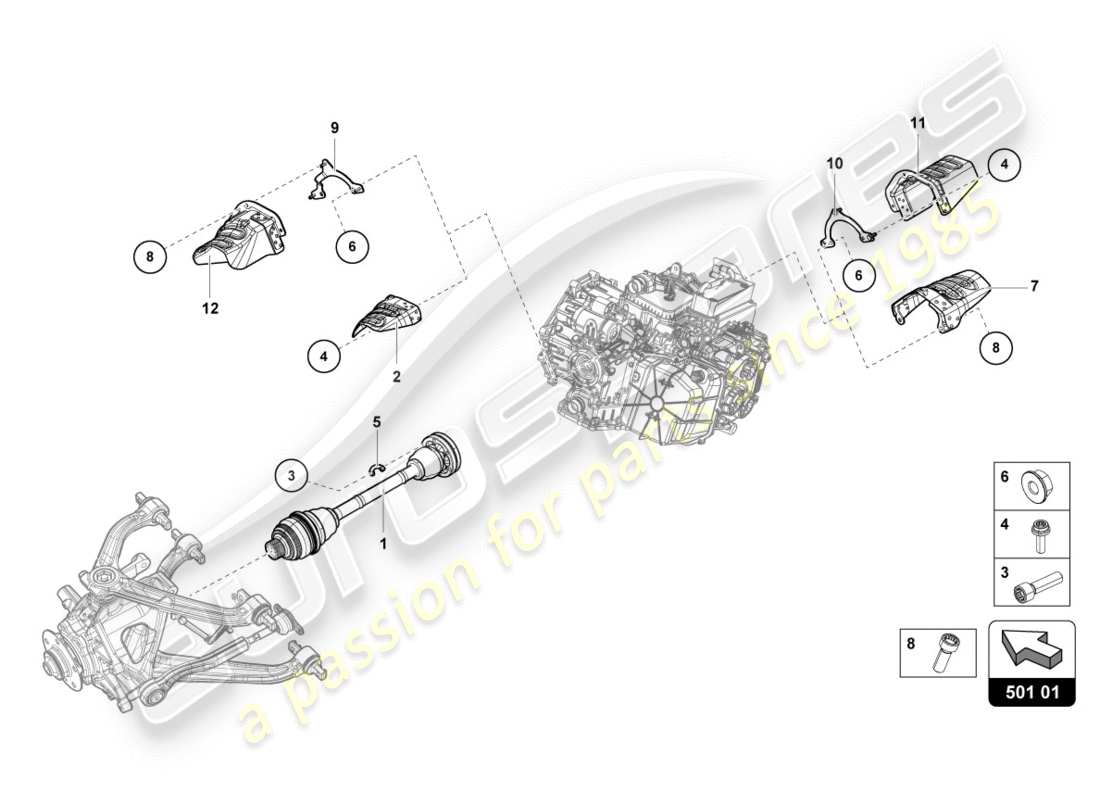 a part diagram from the lamborghini lp580-2 coupe (2019) parts catalogue