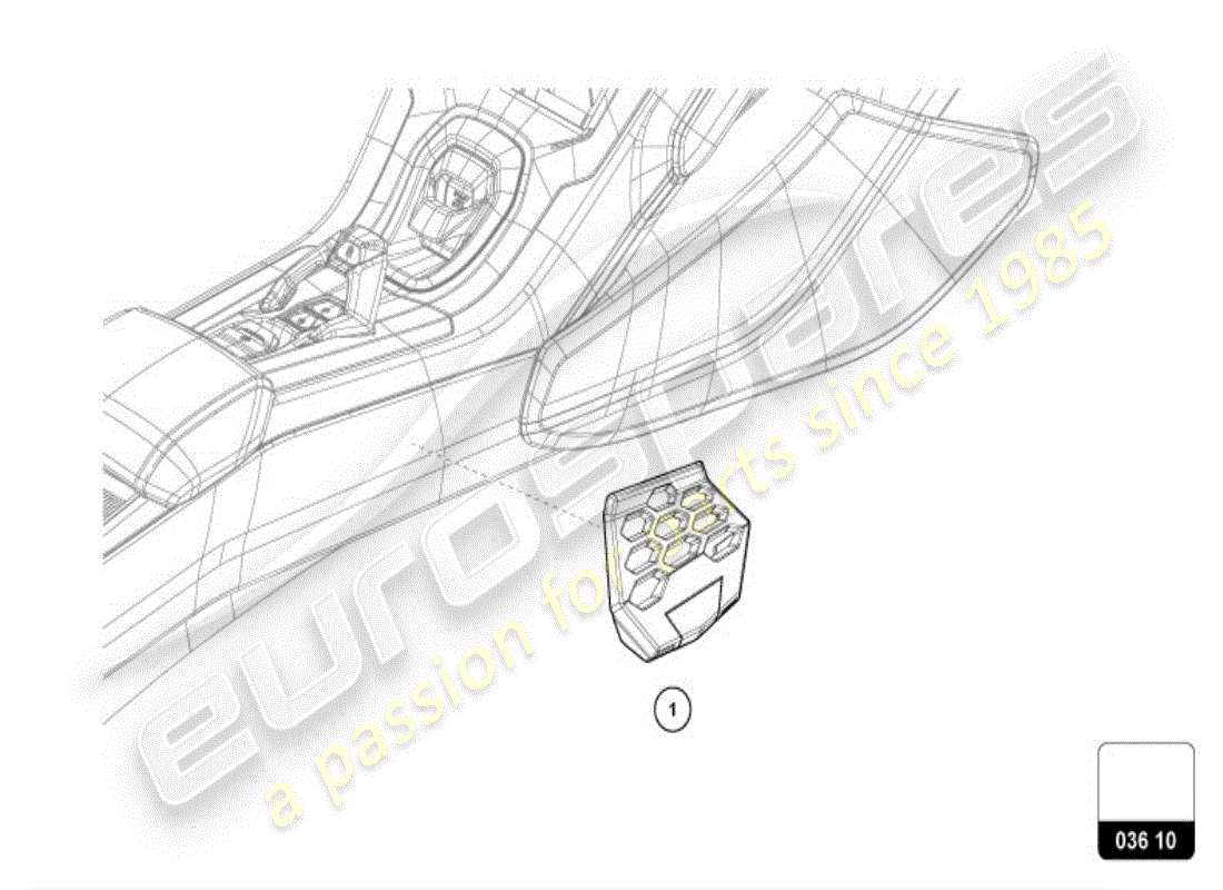 a part diagram from the lamborghini huracan evo coupe (accessories) parts catalogue