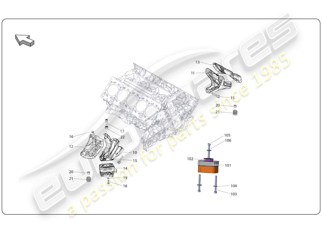 a part diagram from the lamborghini super trofeo (2009-2014) parts catalogue