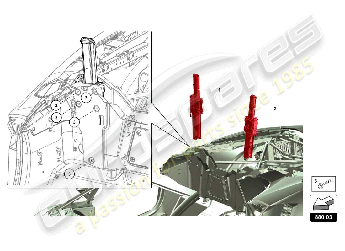 lamborghini lp740-4 s roadster (2020) overroll protection part diagram