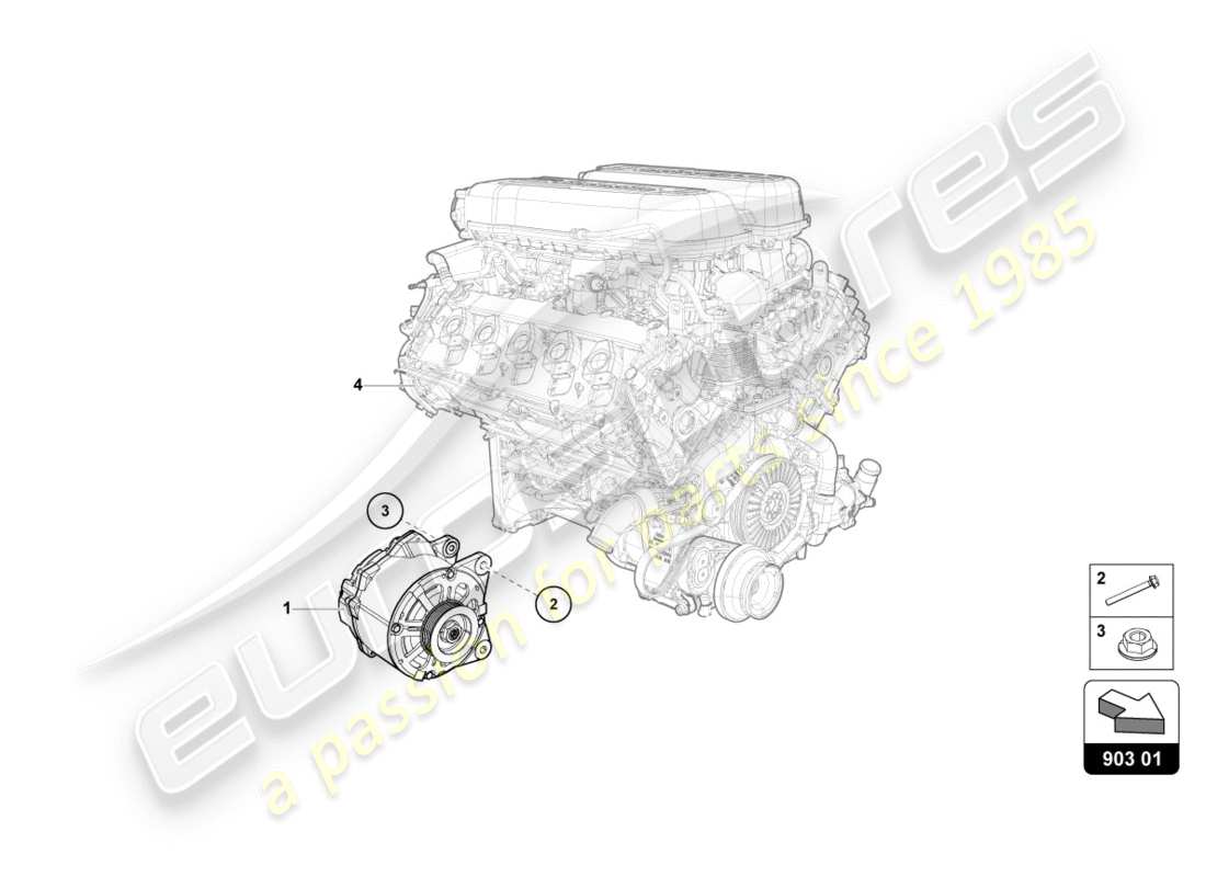 lamborghini performante spyder (2019) alternator parts diagram