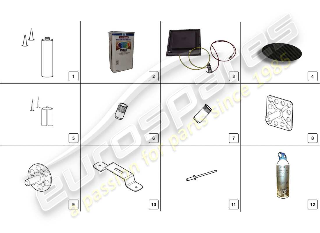 lamborghini centenario roadster (2017) repair set parts diagram