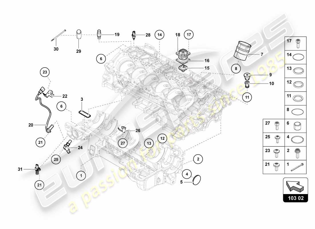 lamborghini centenario roadster (2017) oil sump parts diagram