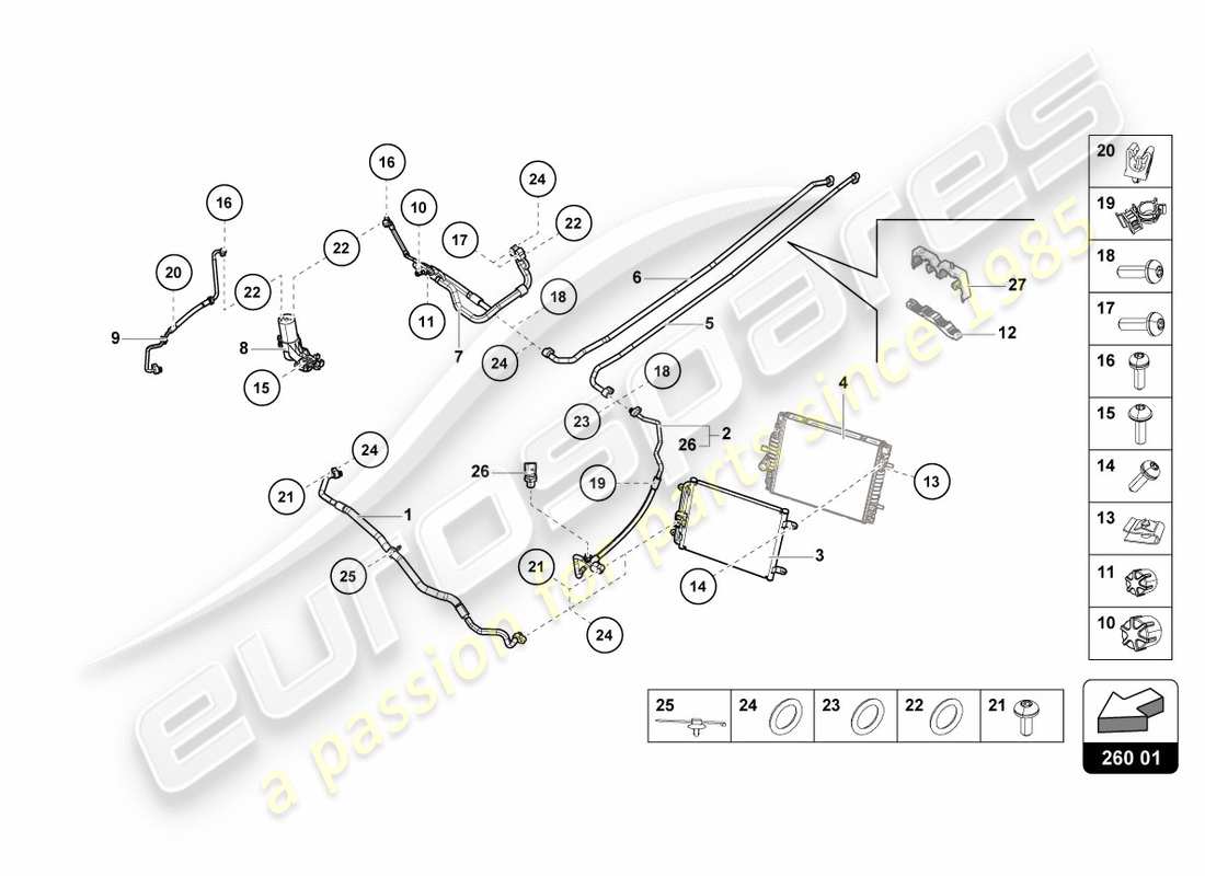 lamborghini performante spyder (2019) a/c condenser part diagram