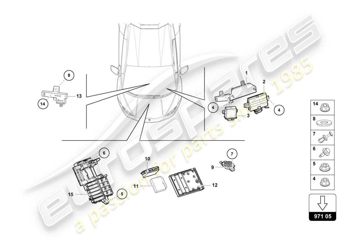 lamborghini lp610-4 coupe (2018) control unit part diagram