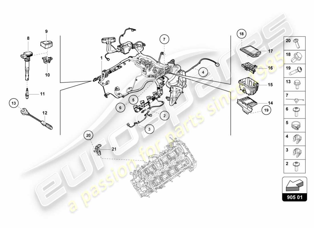 lamborghini lp580-2 coupe (2017) ignition system parts diagram