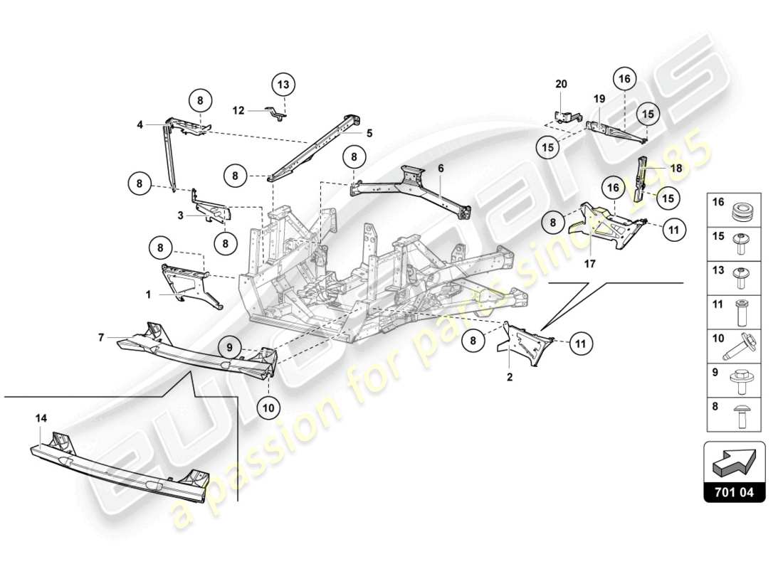 lamborghini lp770-4 svj coupe (2021) trim frame rear part part diagram
