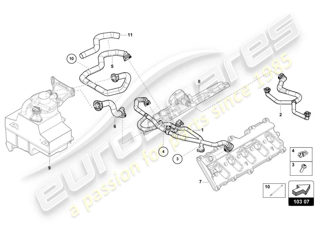lamborghini lp610-4 coupe (2015) breather line parts diagram