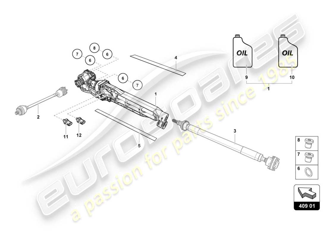 lamborghini lp610-4 coupe (2015) front axle differential parts diagram