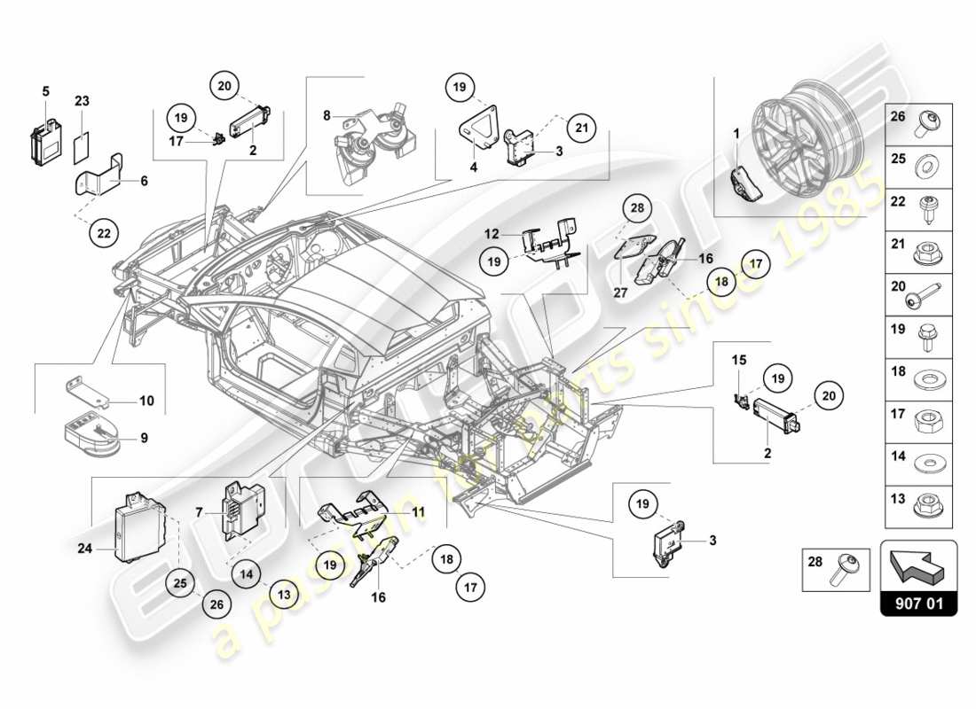 lamborghini centenario coupe (2017) electrics parts diagram