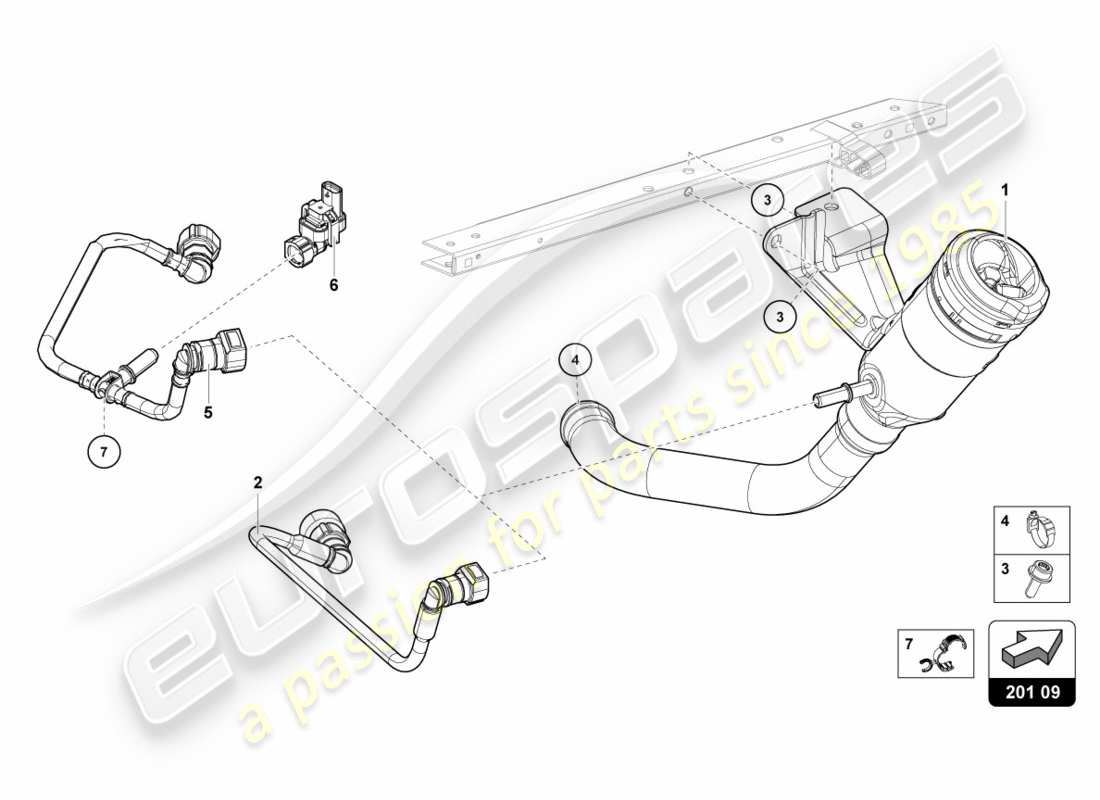 lamborghini performante spyder (2020) fuel filler neck parts diagram